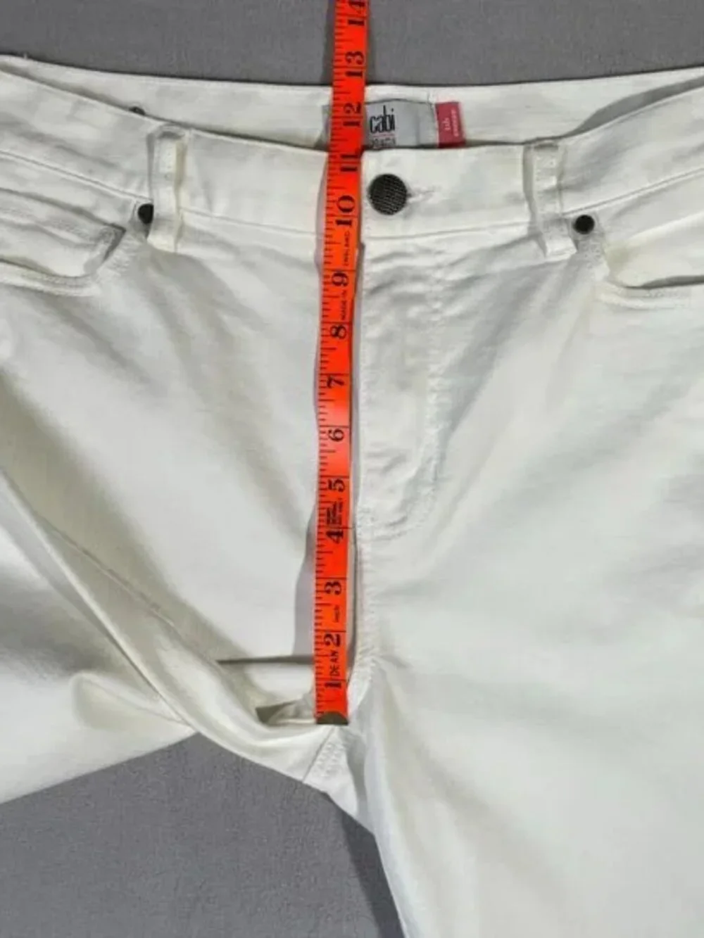 CAbi 5th Avenue Jean White High Rise Stretch Flare Size 10 Style 6285L - Picture 10 of 16